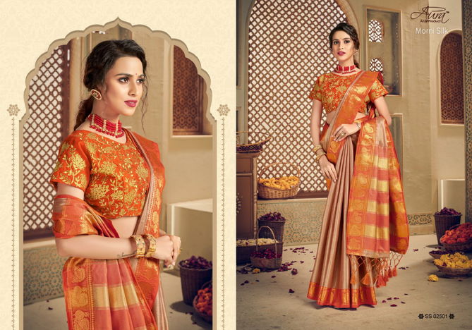 Aura Morni Silk Designer Sarees Catalog